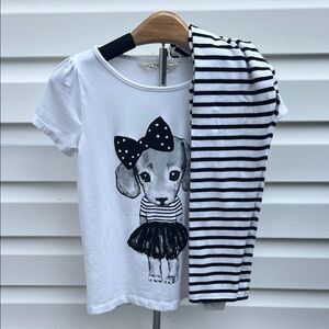 Kids' White and Black Dog Print Shirt